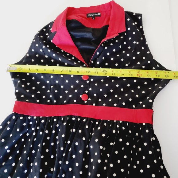 Sourpuss Black and Red Polka Dot Mini Dress - Picture 10 of 13